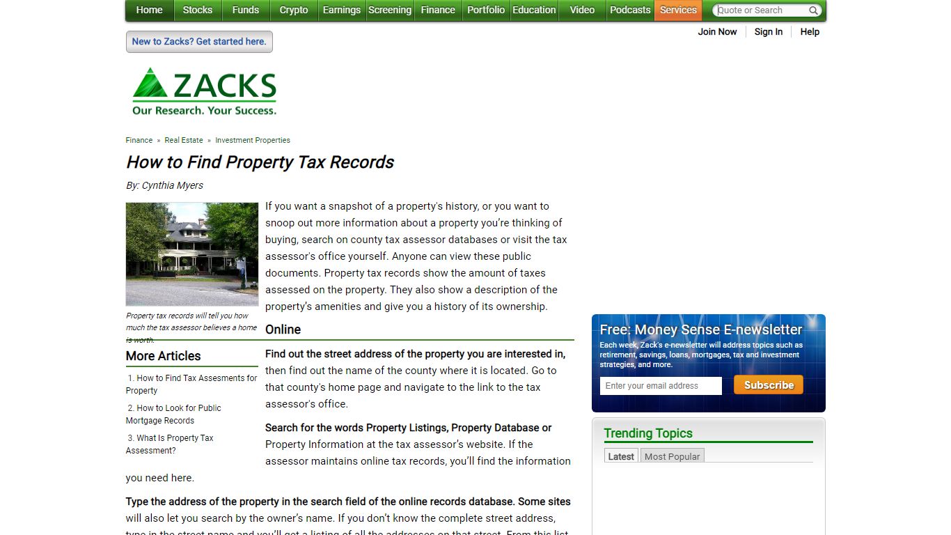 How to Find Property Tax Records | Finance - Zacks