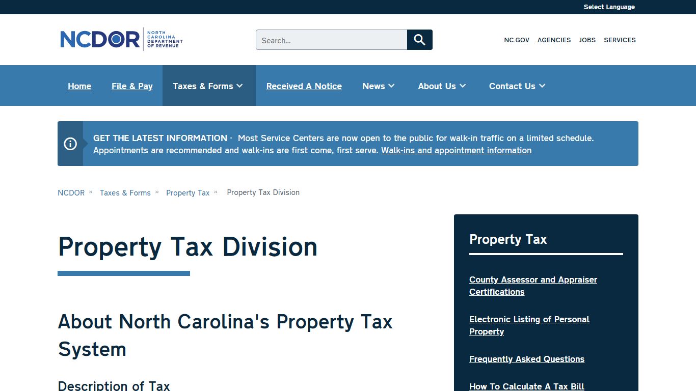 Property Tax Division | NCDOR